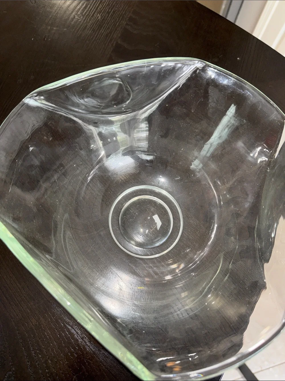 Vntage Clear Glass Pinch or Ruffle-Edge Chip And Dip Bowl Set
